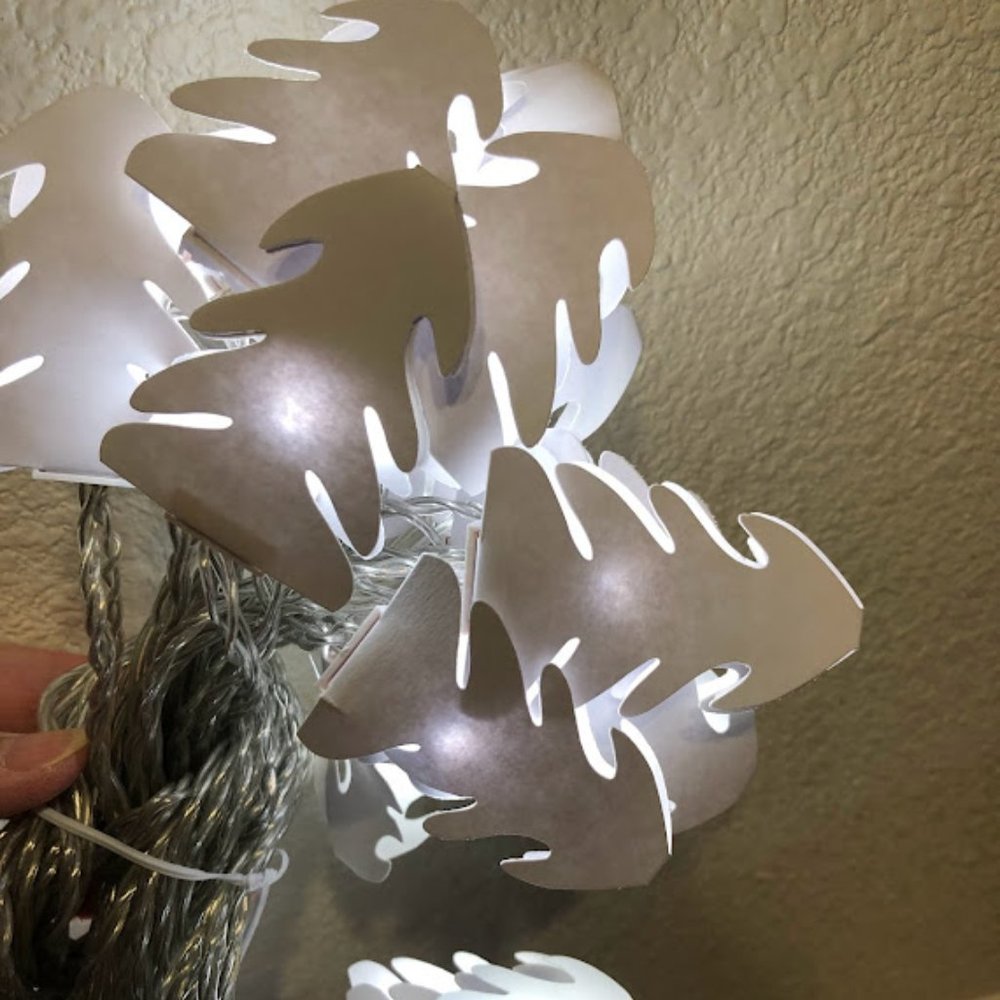 SET of 2 - IKEA KALLT string light garland, white leaf